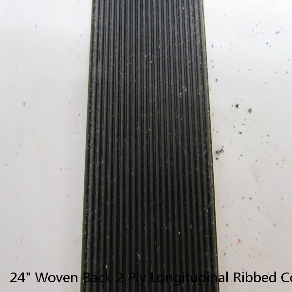 24" Woven Back 2 Ply Longitudinal Ribbed Conveyor Belt 0.103"T 2 Pcs. 82" 63"